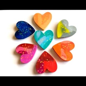 Kids toys, learning toys, handmade heart crayons